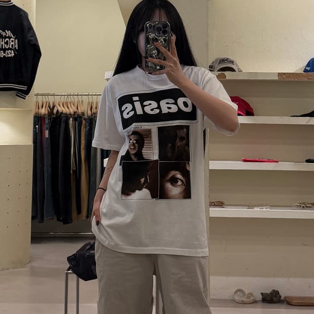 오아시스 1996년 투어 기념 빈티지 반팔 티셔츠 U1714