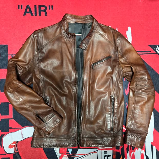 페루치 Peruzzi 이탈리아 싱글 라이더 가죽 레더 자켓