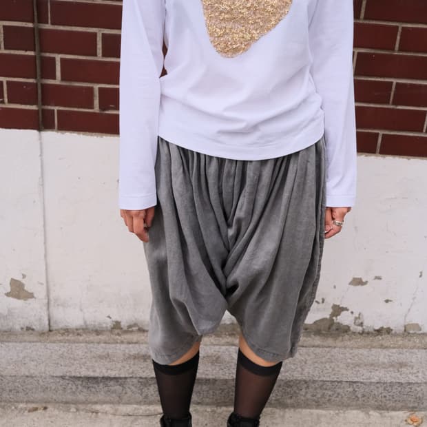 Dyed linen sarrouel pants