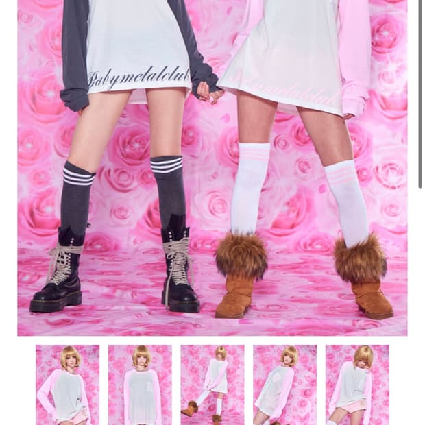 베이비메탈클럽 보이프렌드 레글런 티 차콜