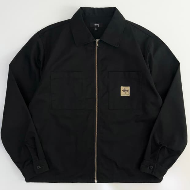 Stussy  스투시 블랙 캔버스 워크자켓