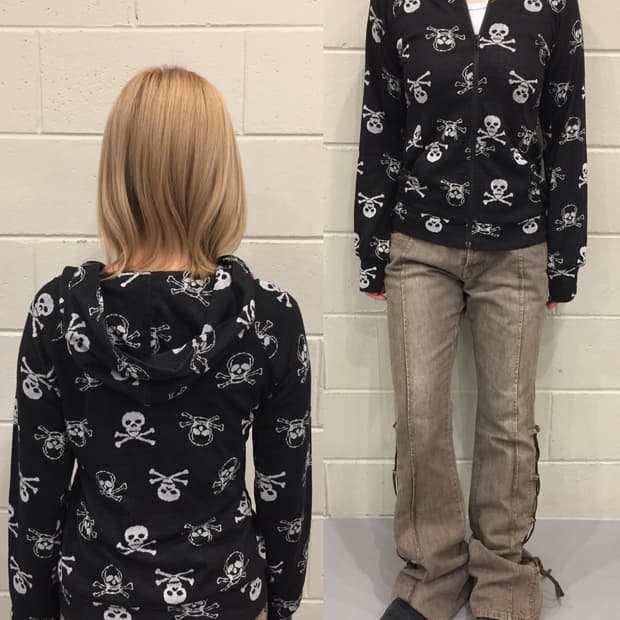 CRAZY ANGEL 스컬 패턴 후드