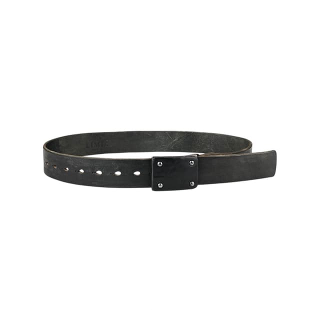 leather patch buckle belt