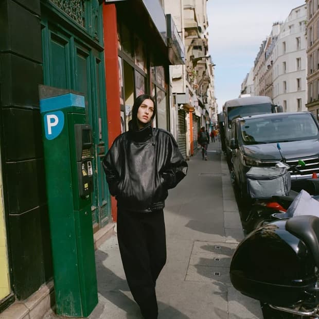 자라 페이크 레더 자켓 M