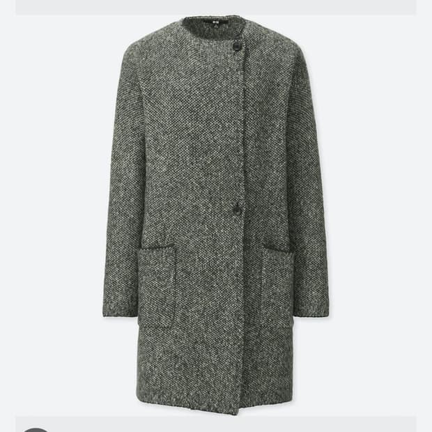 여자 유니클로 트위드니트 가디건 M