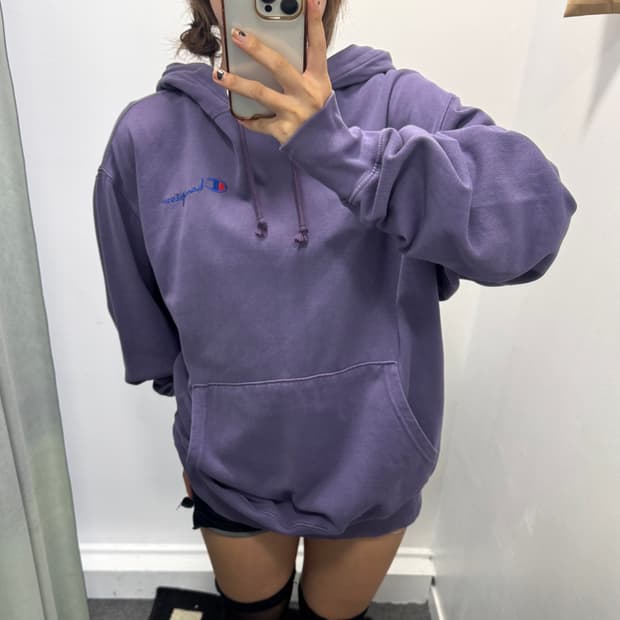 챔피온 퍼플 후드티