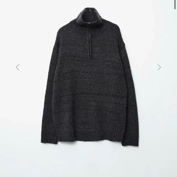 999휴머니티 울 부클 하프 집업 (그레이/블랙)