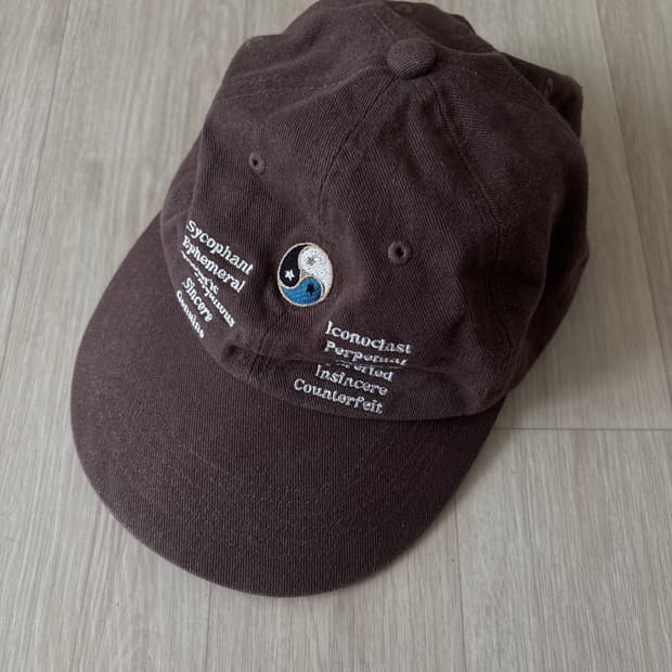 Fastle Yin Yang washed cap brown 볼캡