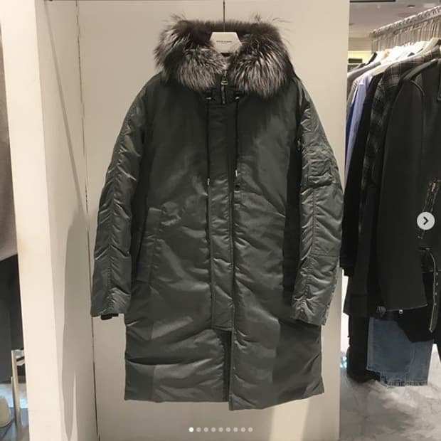 18FW 솔리드옴므 구스다운 라쿤퍼 178 패딩