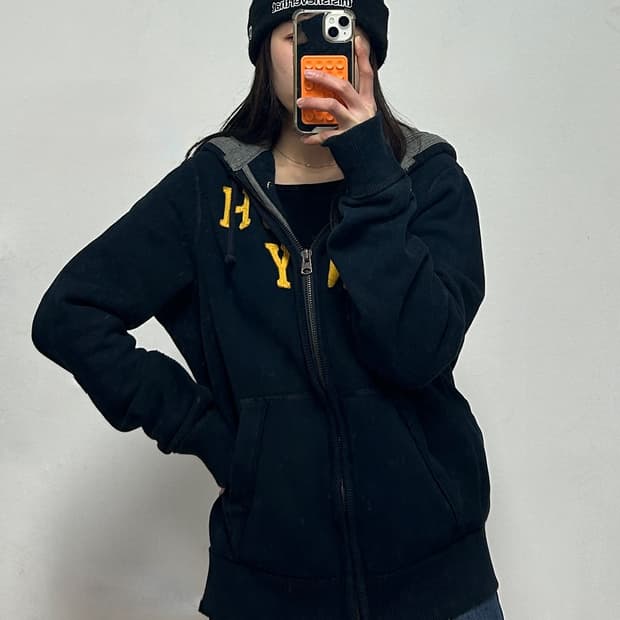 아베크롬비 y2k 머슬하이 후드집업 네이비