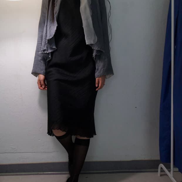 Black Textured Shift Dress