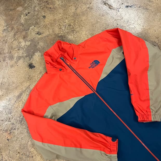 [정품/S] 노스페이스 바람막이 오렌지 네이비 배색 b19