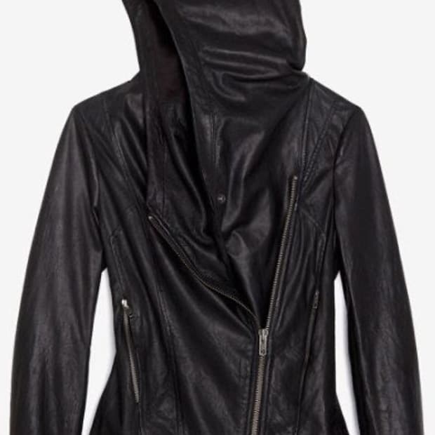 (xs) 헬무트랭 양가죽 집업 후드 레더 자켓