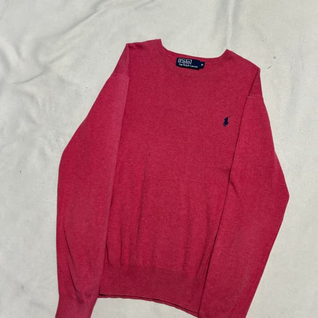 M 폴로랄프로렌 네이비 포니 핑크 울 니트