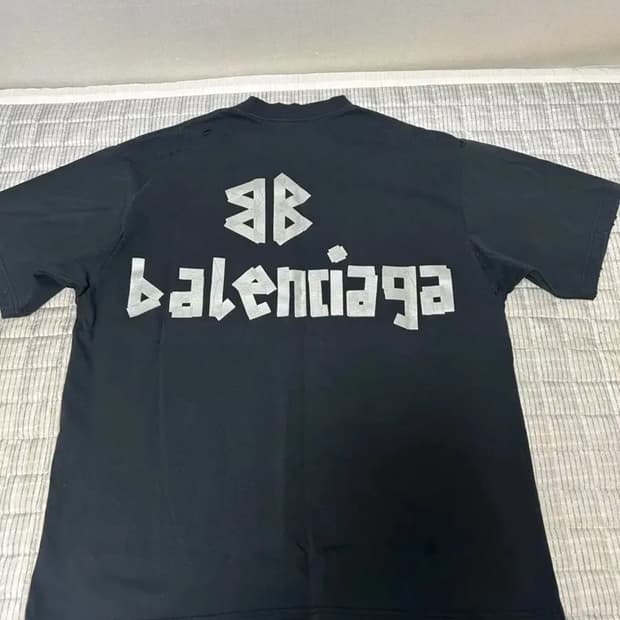 [XL] 발렌시아가 테이프 로고 반팔 티셔츠 