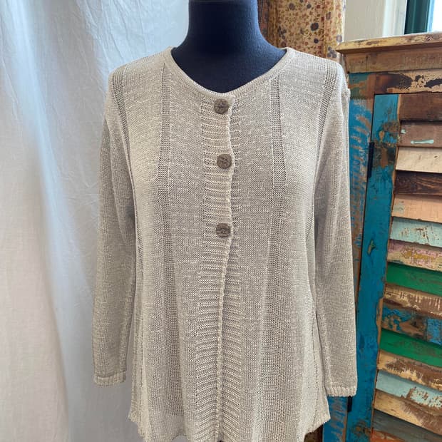 베이지 테이프얀 가디건(L)