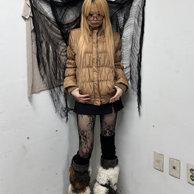 [COLZA]Y2K shirring Detail Padding