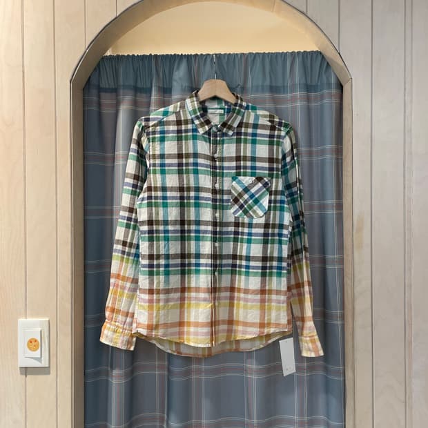 일본빈티지 그라데이션 체크셔츠