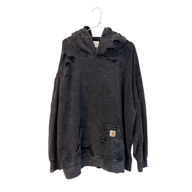 Carhartt wip destroyed damaged hoodie 