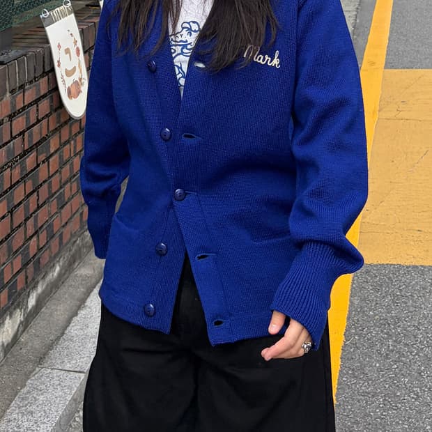 USA 빈티지 울 바시티 가디건