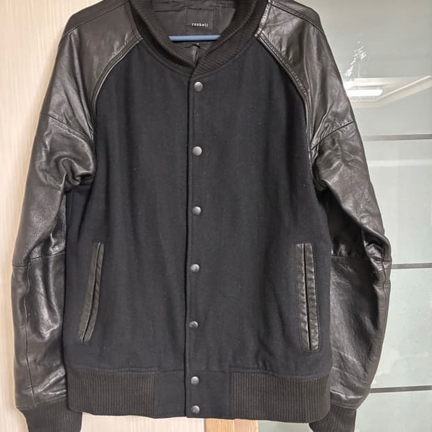 roshell 소가죽 바시티자켓