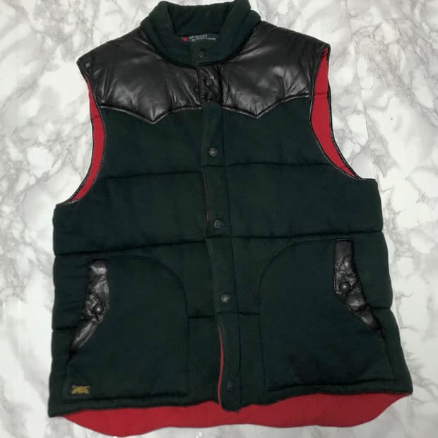 폴로 랄프로렌 패딩조끼 웨스턴요크 레더 베스트 딥그린
