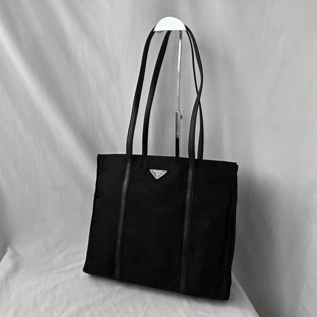 [정품 PRADA] 프라다 가죽 긴줄 나일론 숄더백 쇼퍼백