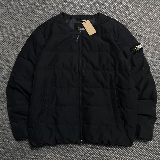 내셔널지오그래픽 로고 와펜 퀼팅 헤론 U넥 경량 다운 점퍼o 5223