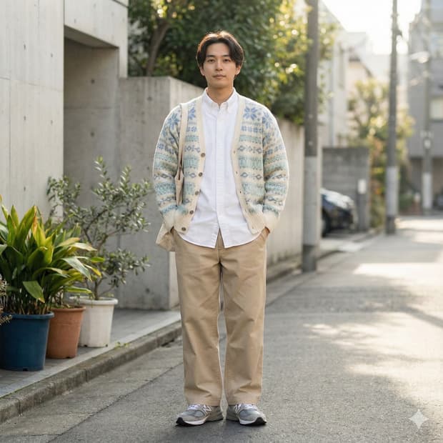 90s Old GAP 노르딕 울 가디건 - L