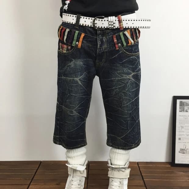 00s Nylus Double Waist Denim Shorts