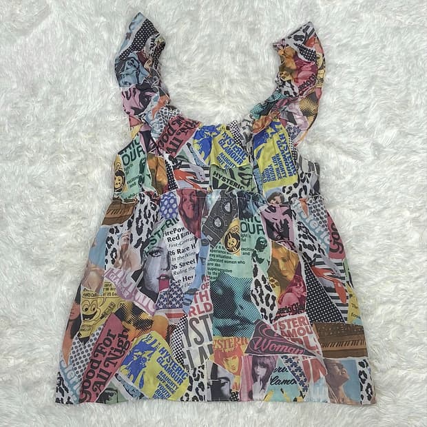 Hysteric Glamour 아이코닉 프릴 쉬폰 슬리브리스