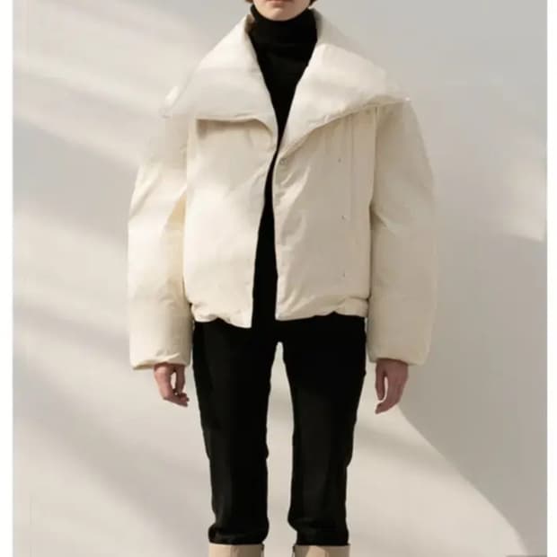 모한 숏패딩 크림