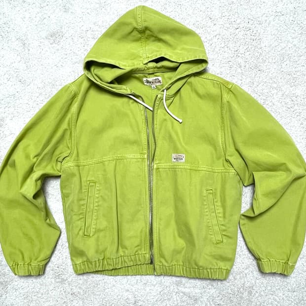 스투시 캔버스 워크자켓 라임 L사이즈