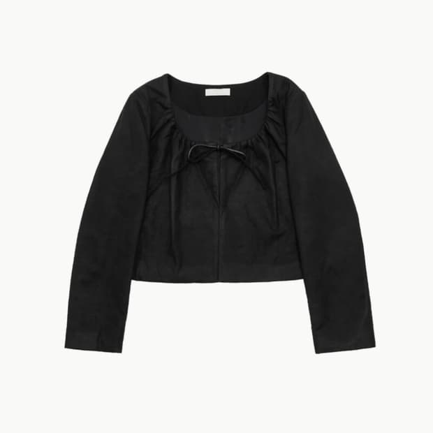 아모멘토 SHEER PADDED CROPPED JACKET