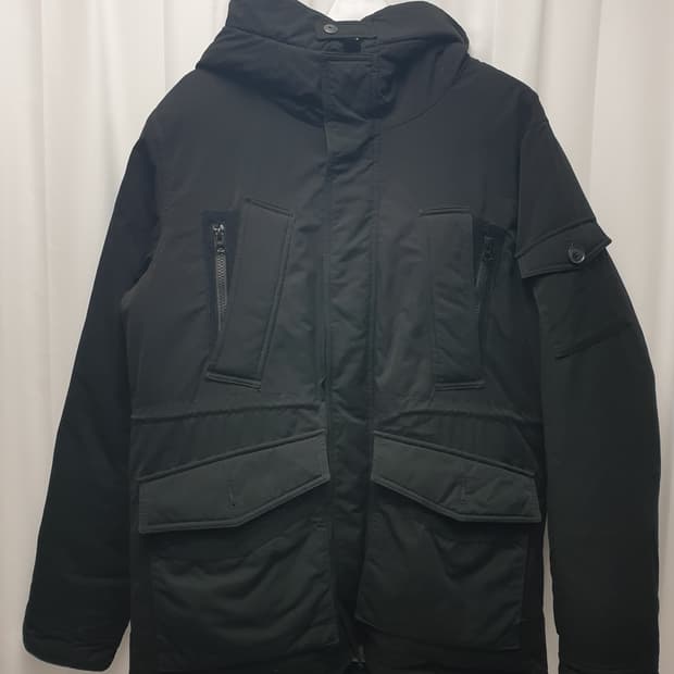 에스피오나지 블랙 후드 패딩 점퍼