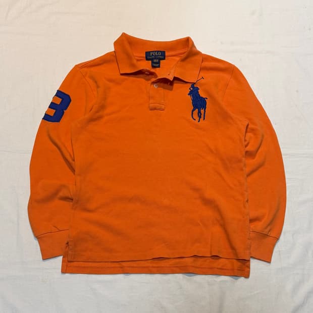 폴로 랄프로렌 빅포니 치프키프 롱슬리브 카라티 오렌지