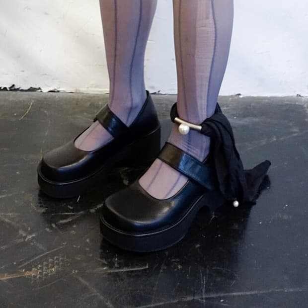 샵페어리 청키 플랫폼 힐 블랙/아이보리