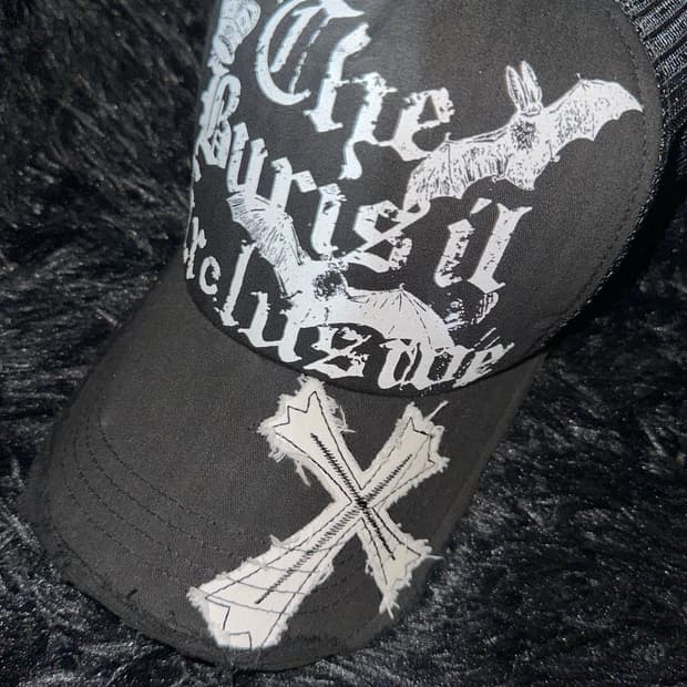 박쥐 고딕 고스 데미지 메쉬 볼캡