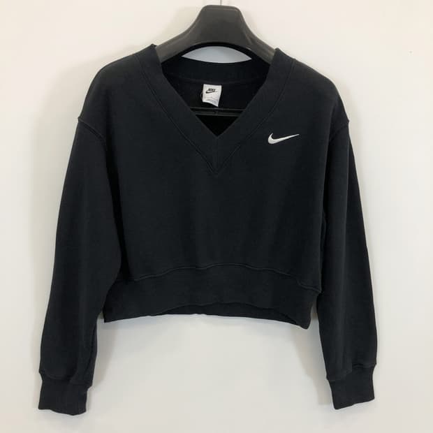 나이키 피닉스 플리스 브이넥 크롭맨투맨 S 