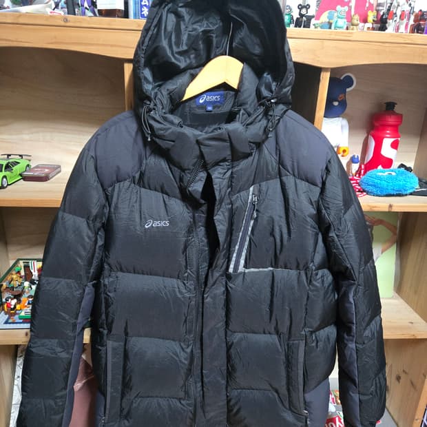 아식스 블랙 구스다운 패딩 105