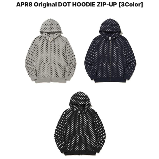 에이프릴에잇 도트 후드집업 블랙