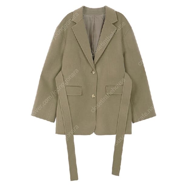 Ore 오어 벨티드 핸드메이드 울 자켓 카키베이지