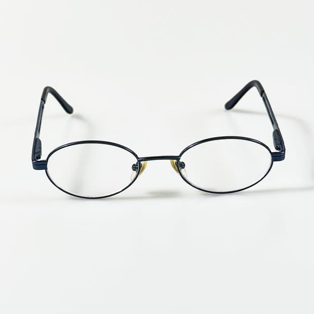 90s USA BUICK 블루메탈 슬림 오벌 프레임 빈티지 안경