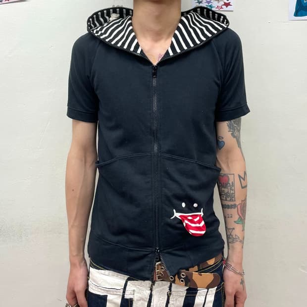 Smile Stripe Big Hoodie T-shirt