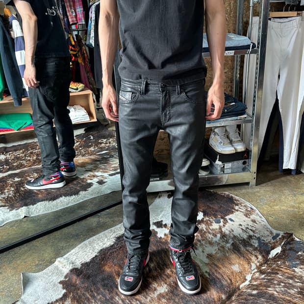Diesel Thavar Coated Slim Jeans