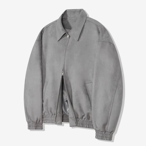 스탠다드에러 블루종 스웨이드자켓 그레이