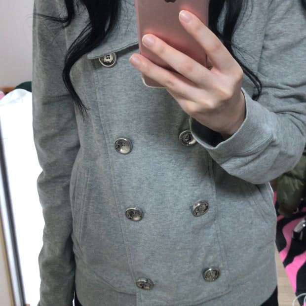 마이클고어스 단추 그레이 후드집업