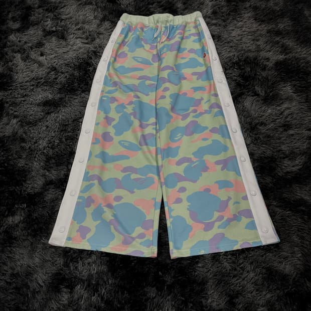 Bape 코튼캔디카모 패턴 밴딩 트랙팬츠