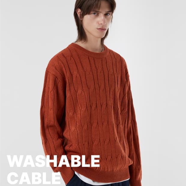 수아레 케이블 니트 L