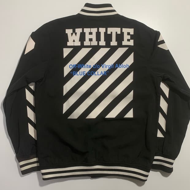 오프화이트 블루칼라 봄버 자켓 Off White